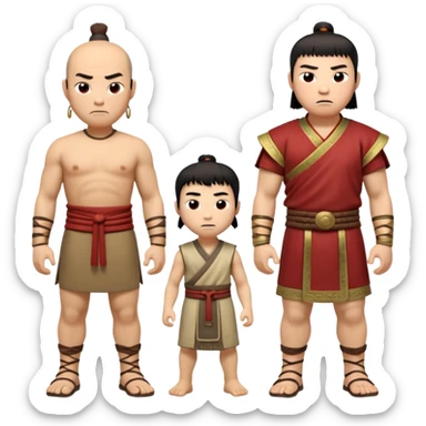 create an emoji set of a cartoonish full body chinese man from 2000 BC doing 16 verbs or emotions sticker