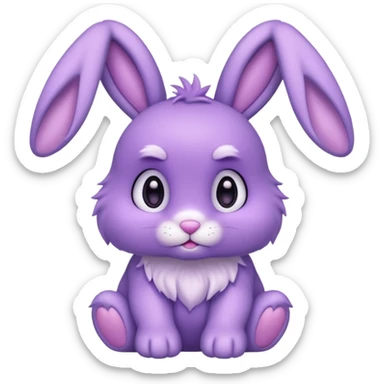 Cute purple bunny sticker