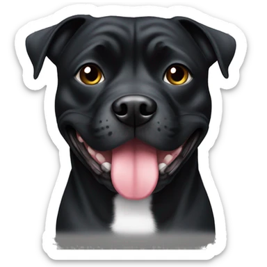 black staffie sticker