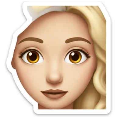 portrait of a girl with fair skin, brown eyes, and a beautiful makeup  sticker