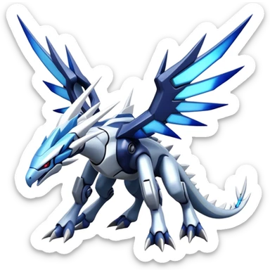  Cool Edgy Shiny Futuristic Ethereal Legendary Dialga-Digimon-Palkia-hybrid full body sticker