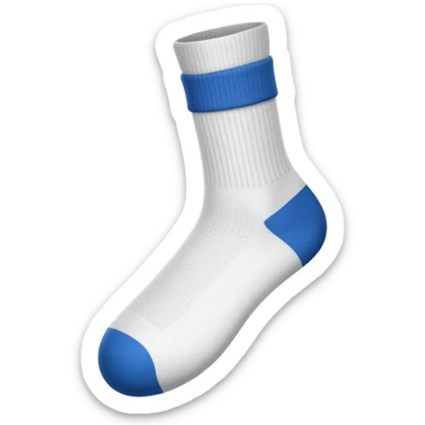 a single football sock, pure white, no other colors, simple emoji style sticker