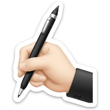 Hand is writing with black pen sticker