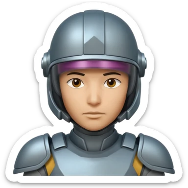 futuristic armored soldier human portrait, head and shoulders only, South Asian facial features, helmet visor, sci-fi armor details, 3D cartoon, mobile game icon style, clean background, no text, no watermark
 sticker