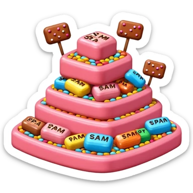 candy land  surreal SPAM sweets landscape sticker