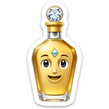 Biberón dorado con diamantes sticker