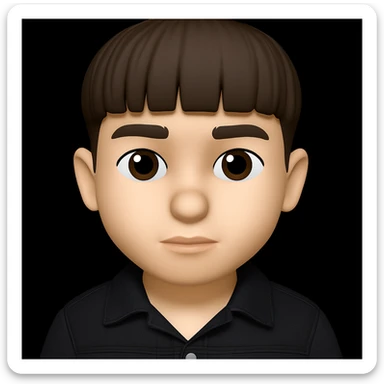 Change only the boy's outfit to a black denim jacket. Do not change the boy's face, body shape, or any other features. Do not make the boy look fat. Keep everything else exactly the same as the original image. sticker