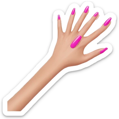 long acrylic fingernails pink nail polish sticker
