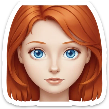 Redhead with blue eyes sticker