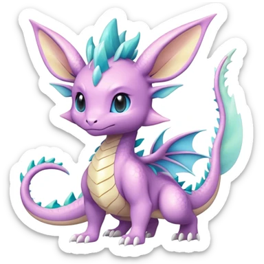 Shiny-Pastel-Eeveelution-Cute-Fakemon-Dragon-Pokémon-fusion full body sticker