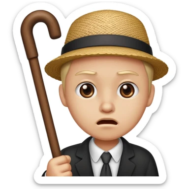 cartoon character with Resentment - bitter indignation at having been treated unfairly - waving cane sticker