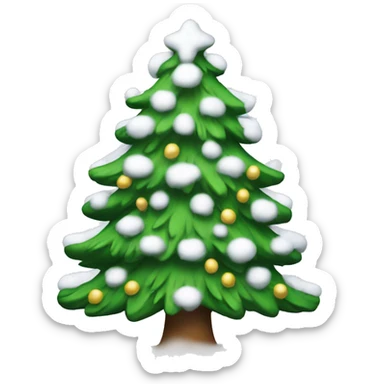  snowy Christmas tree with a big smile  sticker