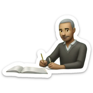 man writes on a green board with chalk sticker