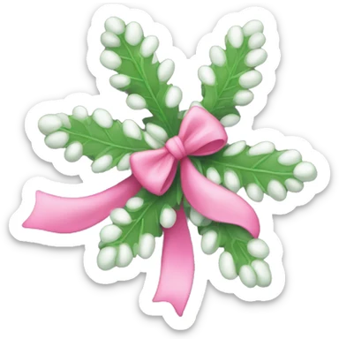 Mistletoe with pink bow sticker