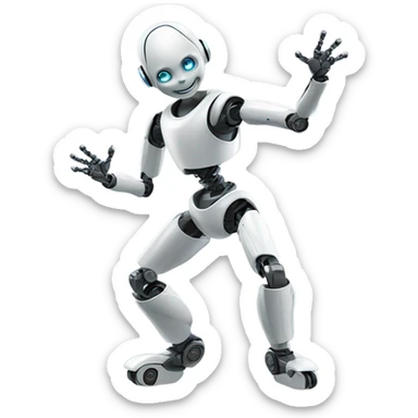 Humanoid robot dancing sticker
