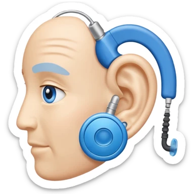 blue hearing aid sticker