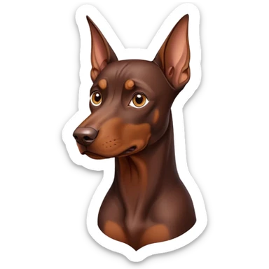 Chocolate Doberman pincher sticker
