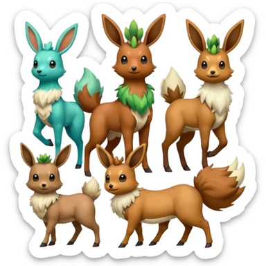 Stantler-Eevee-Skiddo-Mudbray-Amaura-Flareon-Virizion-fusion  sticker