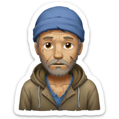 homeless man sleeping on street sticker