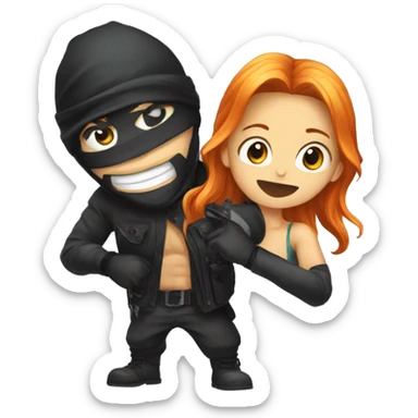 Robber emoji with Nami sticker