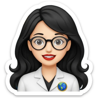 Genera emogis de 4 cuatro enfermeras de cabello negro largo, entre ellas que una tenga lentes y otra un lunar encima de los labios sticker