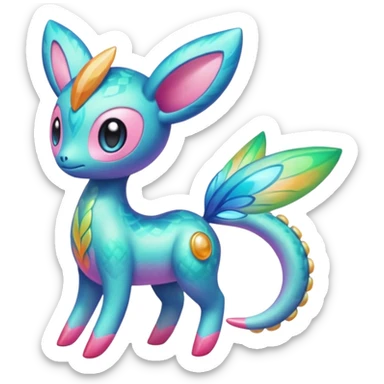 Colorful Exotic Azelf-Mezprit-Uxie-Meloetta-Vernid-Trico-Kirby-Fakémon-creature-hybrid sticker