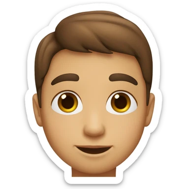un niño con pelo liso, corto y cafe con ojos marrones sticker