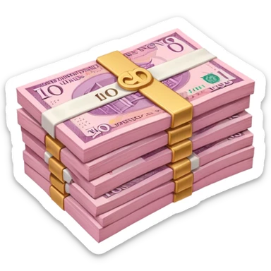 pink pack of british pounds sticker