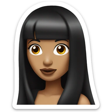Nicki minaj with long black hair sticker