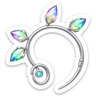 Elvish fae shiny sparkly iridescent translucent diaphanous ear climber ear cuff ear piece apparel sticker