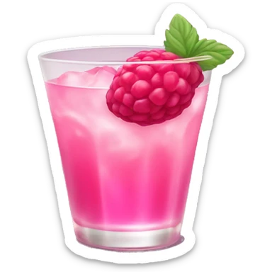 Pink raspberry cocktail drink sticker