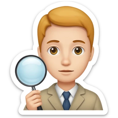 persona con lupa  sticker