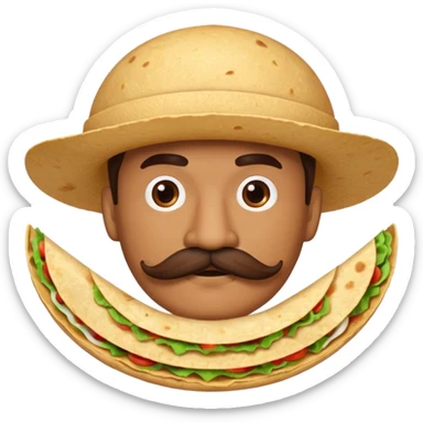  tortilla with a  mustache, no handlebar corners on the mustache sticker