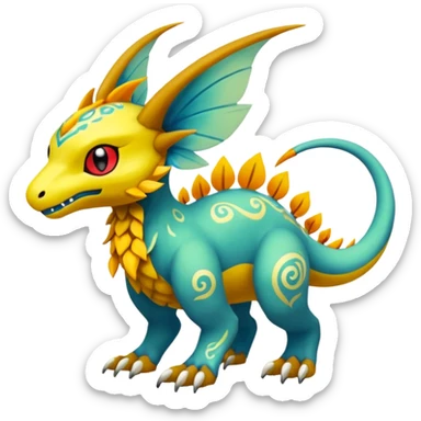 Elemental Exotic Fantasy Pokémon-Fakémon-hybrid-creature (full body) sticker