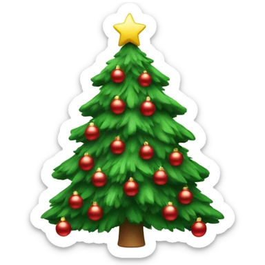 Christmas tree with red and green ornaments sticker