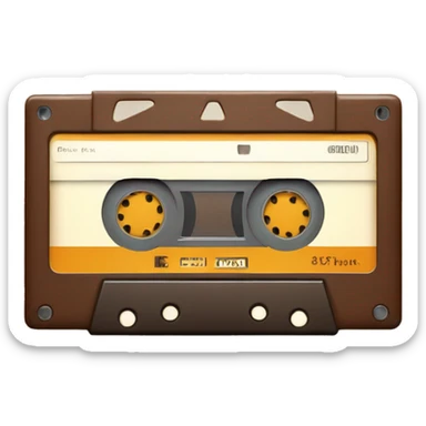 vintage brown cassette for tape recorder sticker
