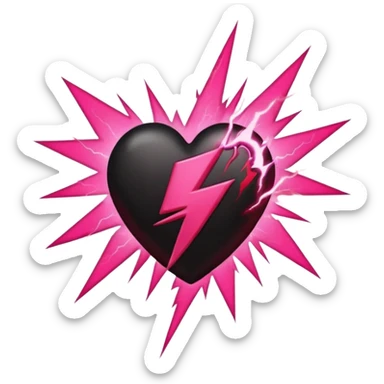 Really cool heart emoji for my sexy girlfriend that’s red & black with hot pink lightning  sticker