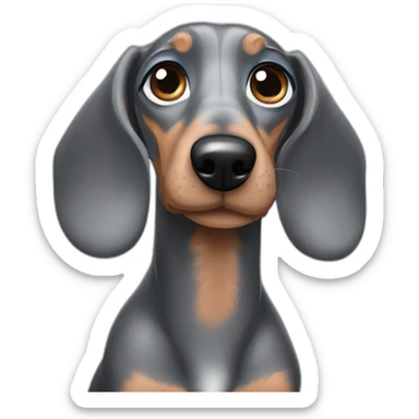 dapple grey dachshund with blue eyes sticker