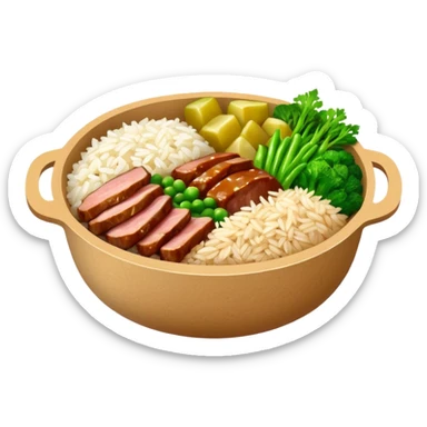 Retangular bowl made of kraft paper, 
The lunch box should be the most similar to this real one..
https://i.postimg.cc/FKcHz1tk/Screenshot-2025-11-11-alle-16-06-29.png

Can get more images of the bowl https://www.instagram.com/chefaporterbr/
Put inside food, like rice, green vegetables and meat. sticker