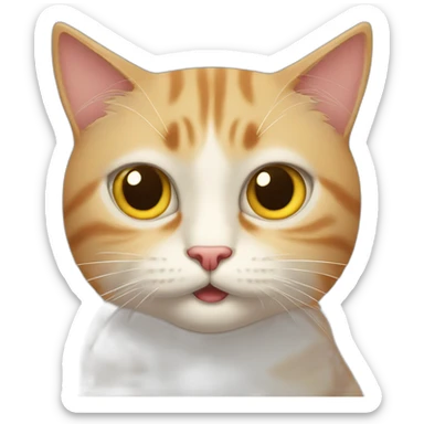 cat blinking with a sly eye sticker