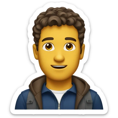 make a man wearing Brøndby clothes & brown hair & brown eyes sticker