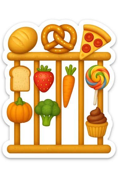 Disturbi alimentari quindi cibo visti come una gabbia stile emoji iphone. sticker