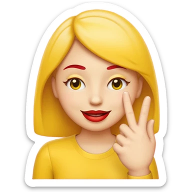 An emoji with eyes closed big lips and one of it’s hand pressing his thumb and other finger together while the rest are kept down sticker