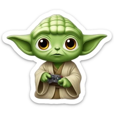 Yoda qui joue au jeu vidéo sticker