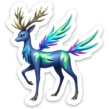 Shiny 4-legged Virizion-Xerneas-Amaura-Cobalion-fusion, full body sticker