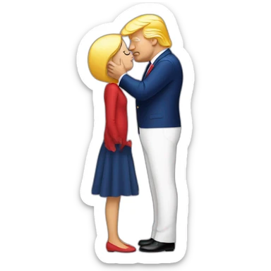 trump kissing his daughter, positivity, inclusiveness sticker