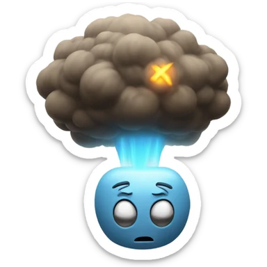 emoji with head emitting a nuclear bomb sticker