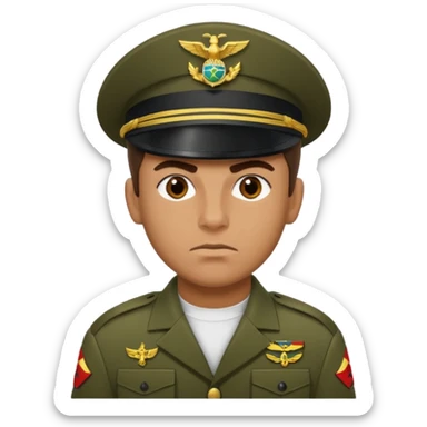 crie emojis de um soldado do corpo de fuzileiros navais do brasil com cara de mau sticker