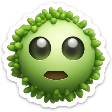 3d sphere with a cartoon young allium Creeper skin texture with grinning eyes sticker