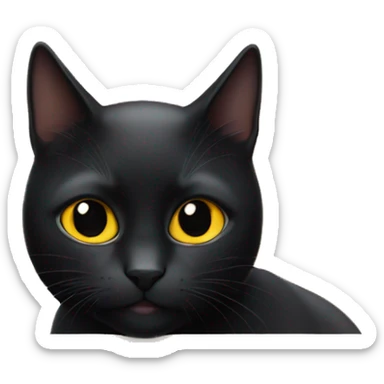 black cat poking its head out  sticker